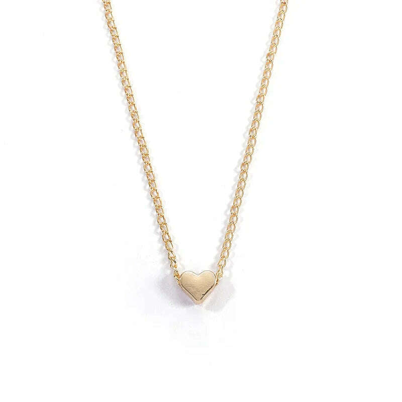 Vintage Tiny Heart Necklace for Women SHORT Chain Heart Pendant Necklace Gift Ethnic Bohemian Choker Necklace Jewelry wholesale - KIMLUD