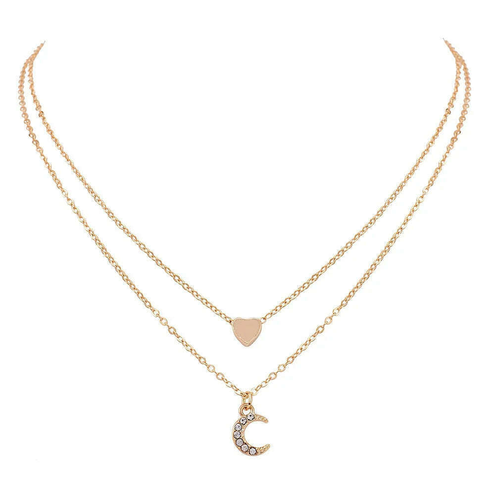 Vintage Tiny Heart Necklace for Women SHORT Chain Heart Pendant Necklace Gift Ethnic Bohemian Choker Necklace Jewelry wholesale - KIMLUD