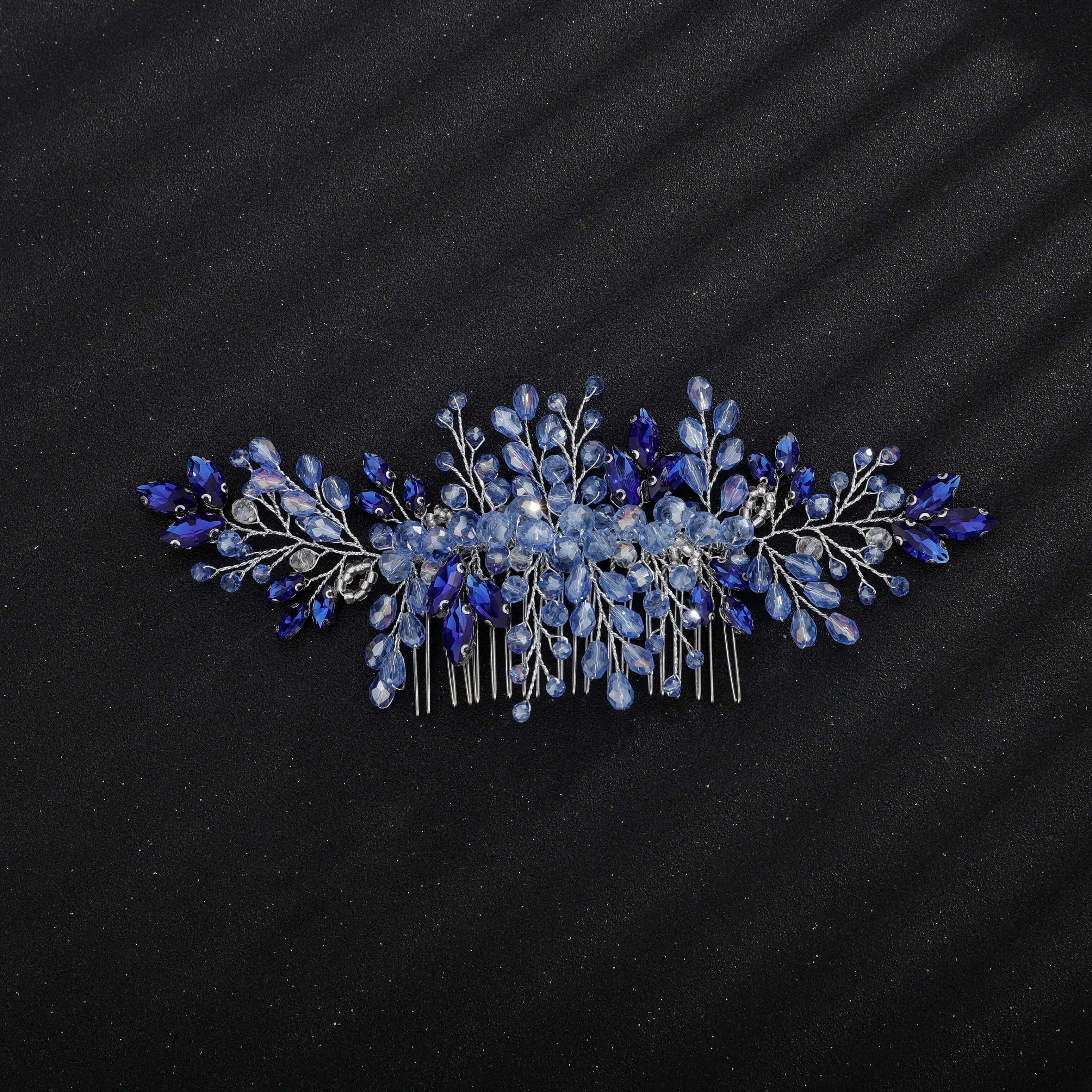 KIMLUD, Vintage Wedding Headdress 6 Color Headpieces Rhinestone Hair Accessories Fashion Handmade Hair Comb Bridal Tiara Party For Women, KIMLUD Womens Clothes