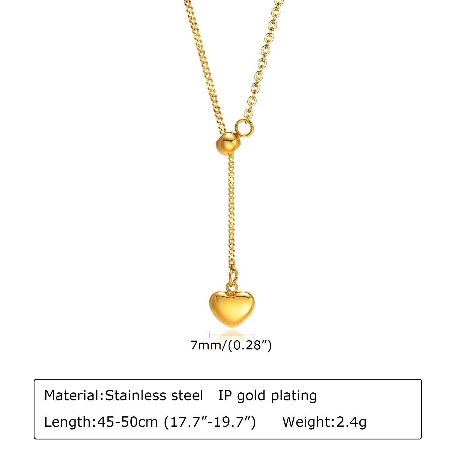 Vnox Layering Necklaces for Women, Gold Color Sexy Y Necklaces, Stainless Steel Rosary Chain, Layered Beads Choker - KIMLUD