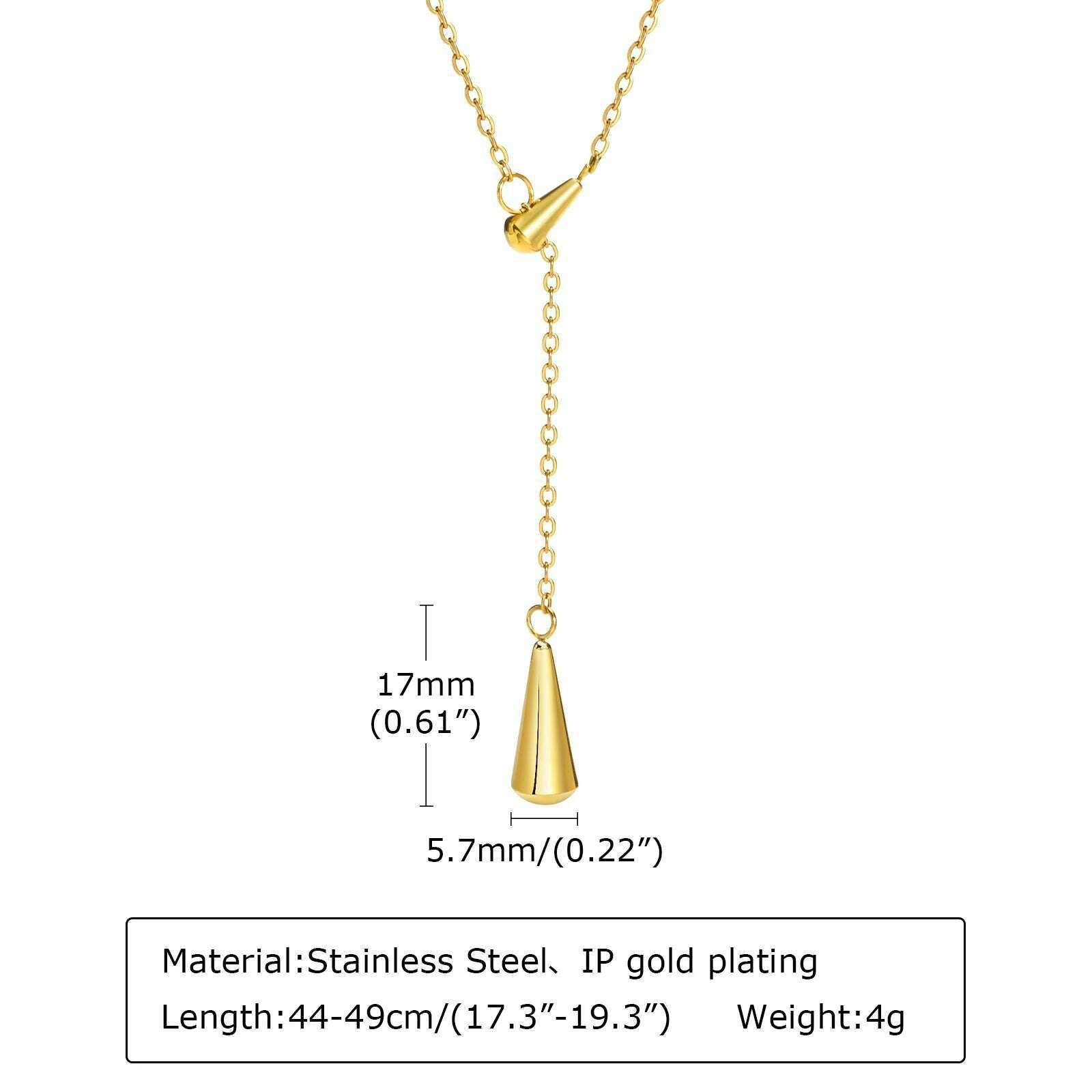 KIMLUD, Vnox Layering Necklaces for Women, Gold Color Sexy Y Necklaces, Stainless Steel Rosary Chain, Layered Beads Choker, NC-1254G, KIMLUD APPAREL - Womens Clothes