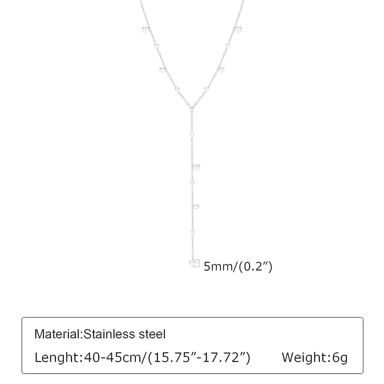 KIMLUD, Vnox Layering Necklaces for Women, Gold Color Sexy Y Necklaces, Stainless Steel Rosary Chain, Layered Beads Choker, NC-1438S, KIMLUD APPAREL - Womens Clothes