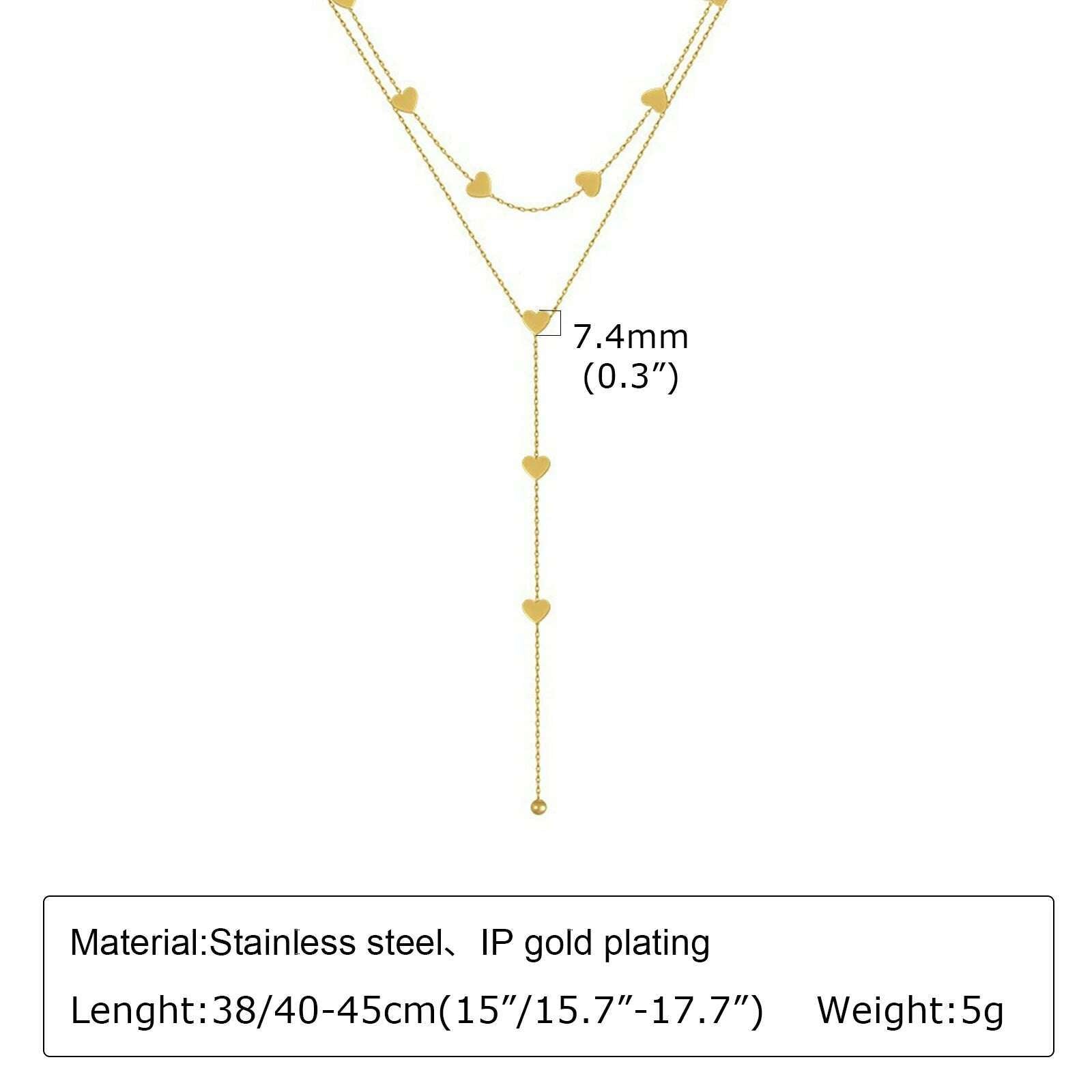 KIMLUD, Vnox Layering Necklaces for Women, Gold Color Sexy Y Necklaces, Stainless Steel Rosary Chain, Layered Beads Choker, NC-1474G, KIMLUD APPAREL - Womens Clothes