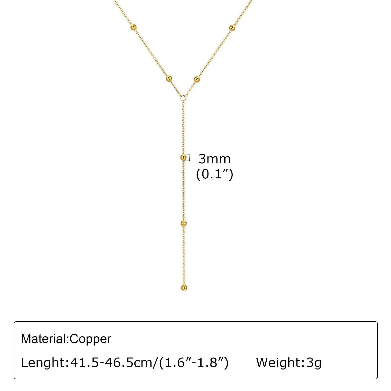 Vnox Layering Necklaces for Women, Gold Color Sexy Y Necklaces, Stainless Steel Rosary Chain, Layered Beads Choker - KIMLUD