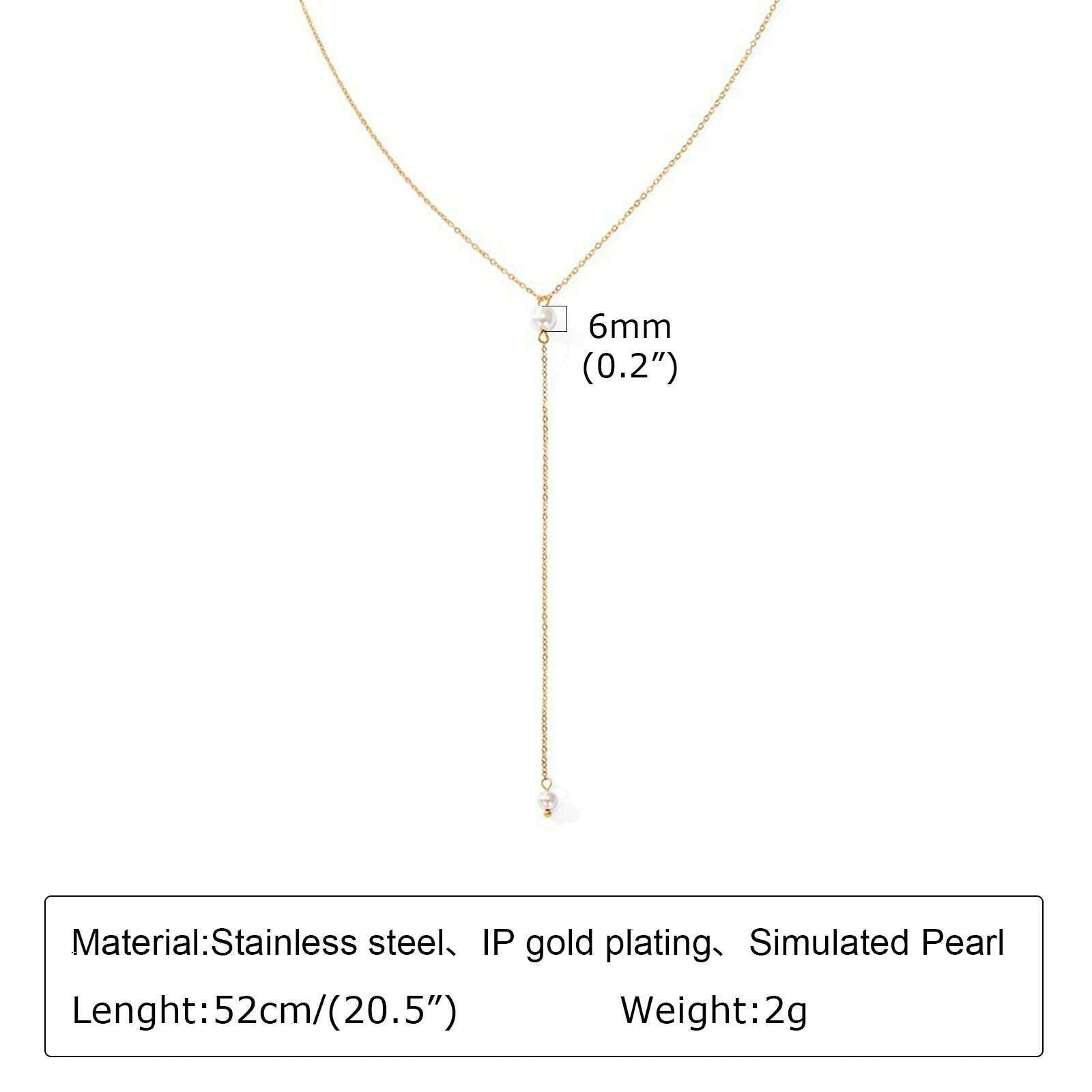 Vnox Layering Necklaces for Women, Gold Color Sexy Y Necklaces, Stainless Steel Rosary Chain, Layered Beads Choker - KIMLUD