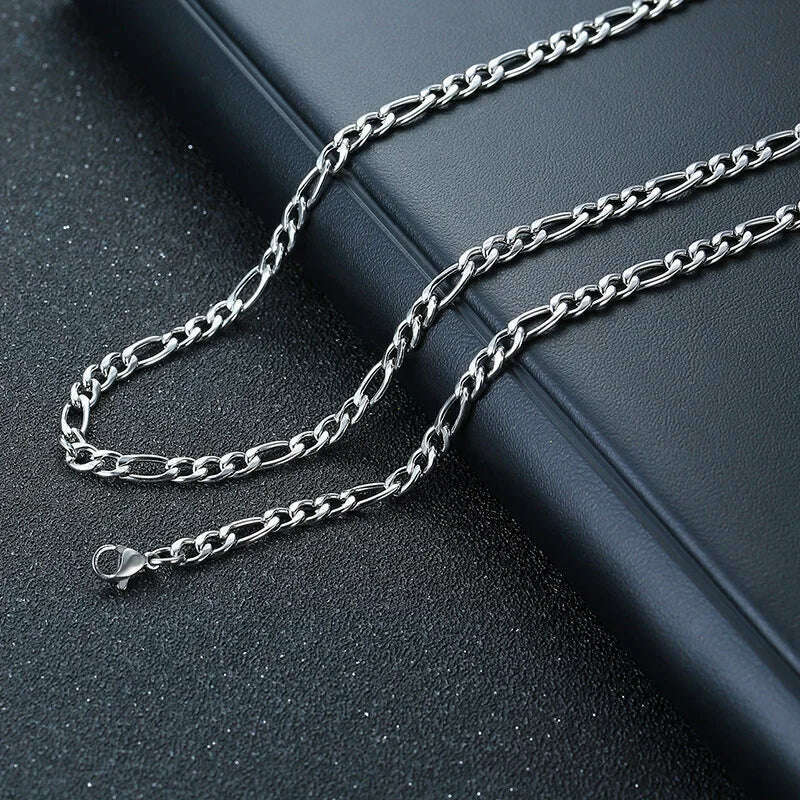 Vnox Mens Cross Necklaces, Stainless Steel Layered Plain Cross Pendant, Rope Box Chain Necklace, Simple Prayer Jesus Collar - KIMLUD