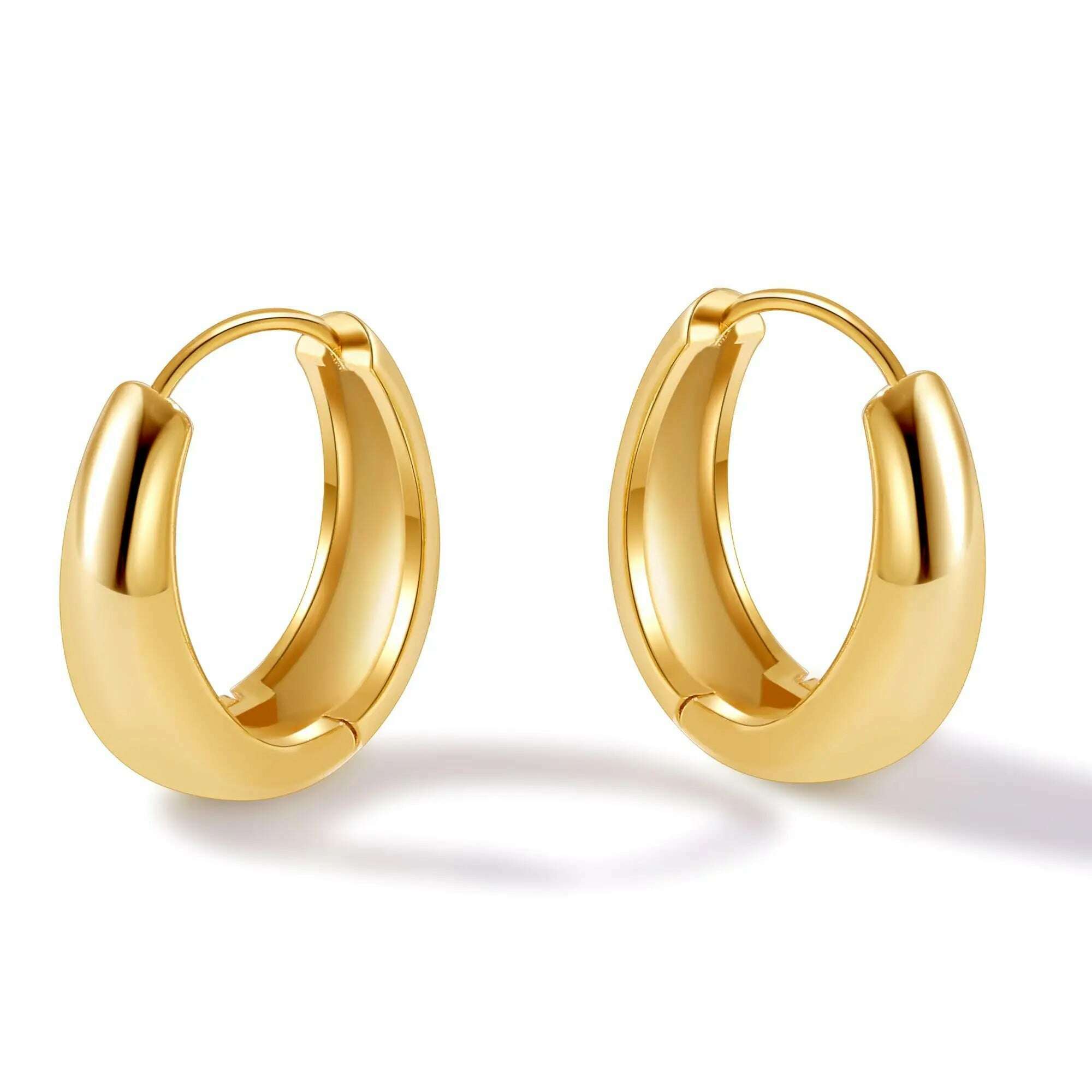 KIMLUD, Vonmoos New Simple Gold Hoop Earrings for Women 18K Real Gold Plated Lightweight Hollow Hypoallergenic Earrings Fashion Jewelry, Yellow Gold, KIMLUD APPAREL - Womens Clothes