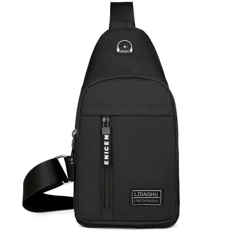 KIMLUD, Waist Chest Bag Small Canvas Chest Pack for Men Women Crossbody Bags Hip Hop Streetwear Bag Fanny Pack Multifunction Mini Belt, Black, KIMLUD APPAREL - Womens Clothes