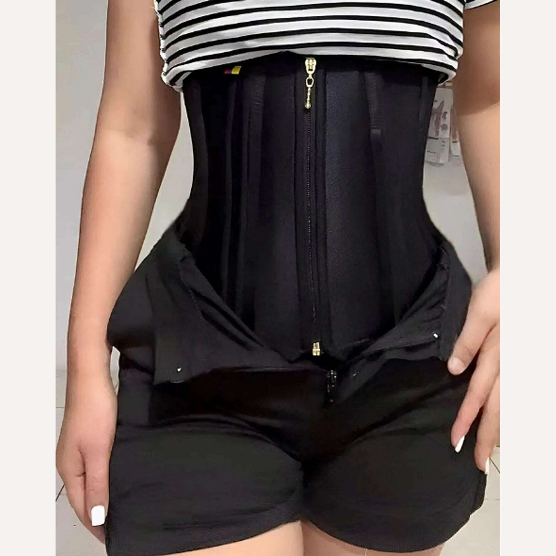 KIMLUD, Waist Trainer Belly Slimming Belt Body Shaper Modeling Strap Fajas Colombianas Shaping Corset Binder Shapewear for Women, black / XXL, KIMLUD APPAREL - Womens Clothes