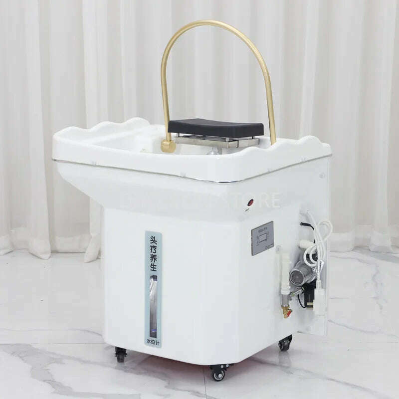 Water Tank Shampoo Wash Chair Move Steam Head Spa Water Circulation Head Hair Therapy Krzeslo Szampon Salon Equipment MQ50SC - KIMLUD