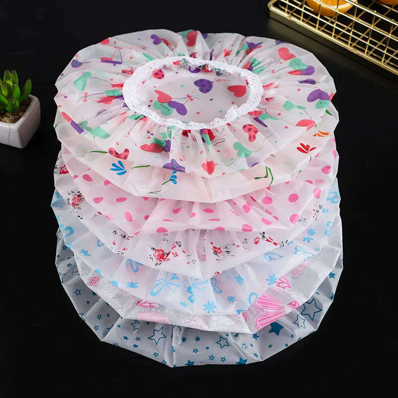 Waterproof Bath Hat Thickened Waterproof and Oil Fume Cap Women Spa Hair Salon Supplies Shower Cap Bathroom Caps Accessories - KIMLUD