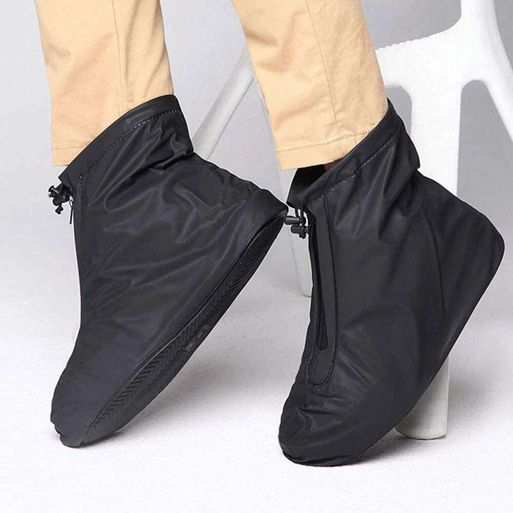 KIMLUD, Waterproof Galoshes Shoe Covers Reusable Foldable Not-Slip Raining Shoes Zipper Cycling Outdoor Camping Fishing Garden Travel, KIMLUD Womens Clothes