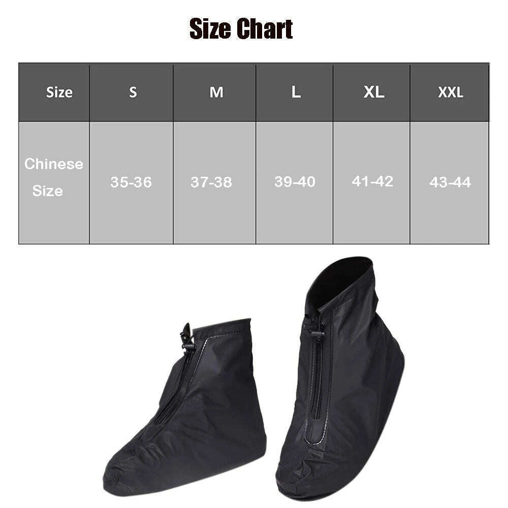 Waterproof Galoshes Shoe Covers Reusable Foldable Not-Slip Raining Shoes Zipper Cycling Outdoor Camping Fishing Garden Travel - KIMLUD