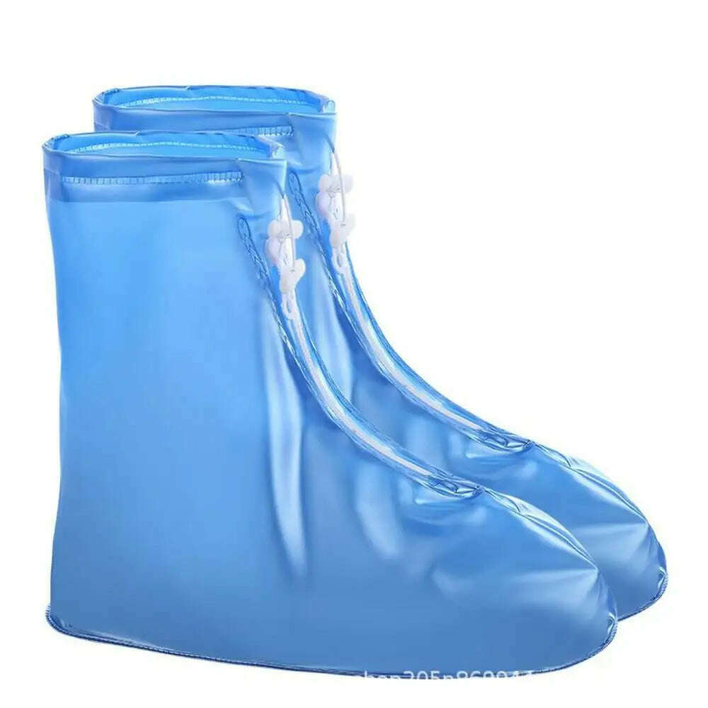 Waterproof Galoshes Shoe Covers Reusable Foldable Not-Slip Raining Shoes Zipper Cycling Outdoor Camping Fishing Garden Travel - KIMLUD