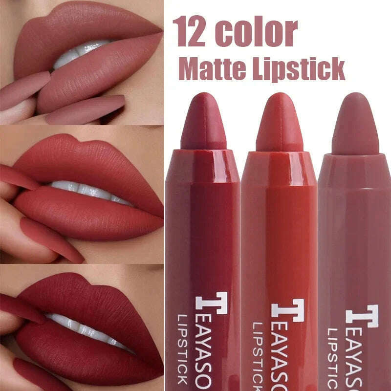 KIMLUD, Waterproof Lipliner Pencil Matte Velvet Lip Liner Pen Outline Lip Shape Lipstick Pen Long Lasting Non-stick Cup Makeup Cosmetics, KIMLUD Womens Clothes