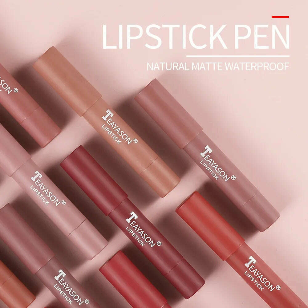 Waterproof Lipliner Pencil Matte Velvet Lip Liner Pen Outline Lip Shape Lipstick Pen Long Lasting Non-stick Cup Makeup Cosmetics - KIMLUD