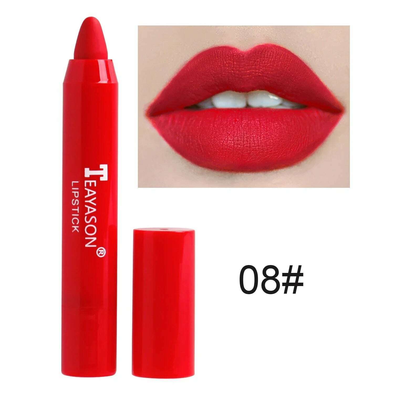 KIMLUD, Waterproof Lipliner Pencil Matte Velvet Lip Liner Pen Outline Lip Shape Lipstick Pen Long Lasting Non-stick Cup Makeup Cosmetics, 08, KIMLUD APPAREL - Womens Clothes