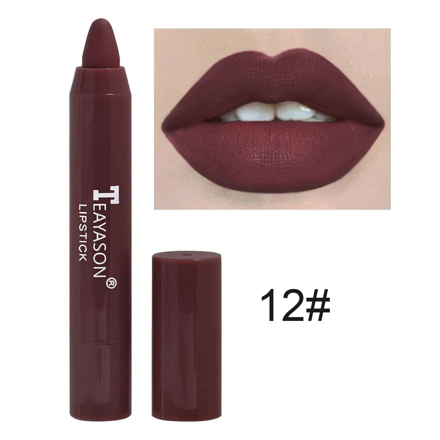 KIMLUD, Waterproof Lipliner Pencil Matte Velvet Lip Liner Pen Outline Lip Shape Lipstick Pen Long Lasting Non-stick Cup Makeup Cosmetics, 12, KIMLUD APPAREL - Womens Clothes