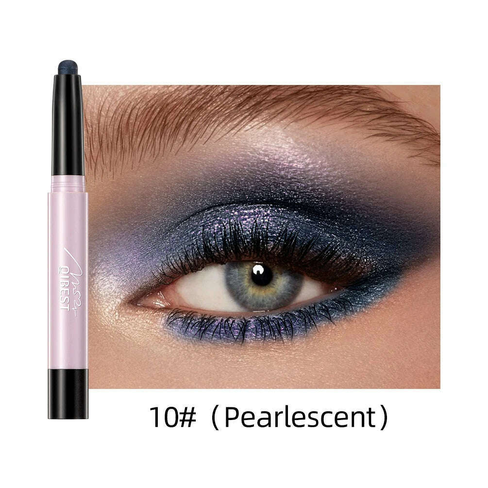 KIMLUD, Waterproof Pearlescent Eyeshadow Pencil Stick 12 Colors Lasting Glitter Shimmer Eye Shadow Pen Eyeliner Stick Eyes Makeup Tools, 10, KIMLUD APPAREL - Womens Clothes