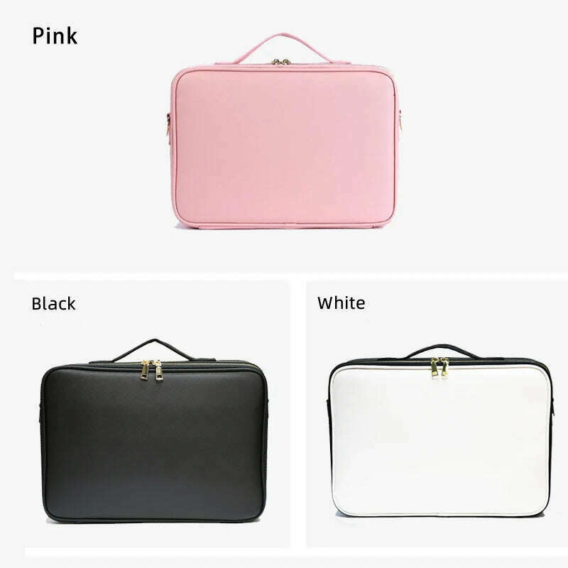 KIMLUD, Waterproof PU Leather Cosmetic Bag Professional Large Capacity Storage Make up Handbag Case Travel Toiletry Makeup bag For Women, KIMLUD Womens Clothes