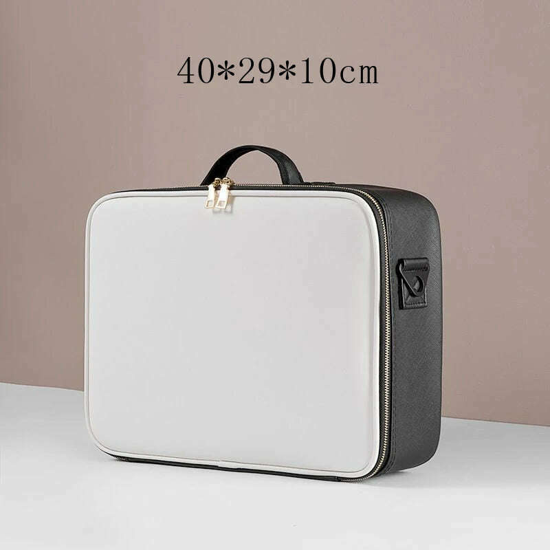 Waterproof PU Leather Cosmetic Bag Professional Large Capacity Storage Make up Handbag Case Travel Toiletry Makeup bag For Women - KIMLUD