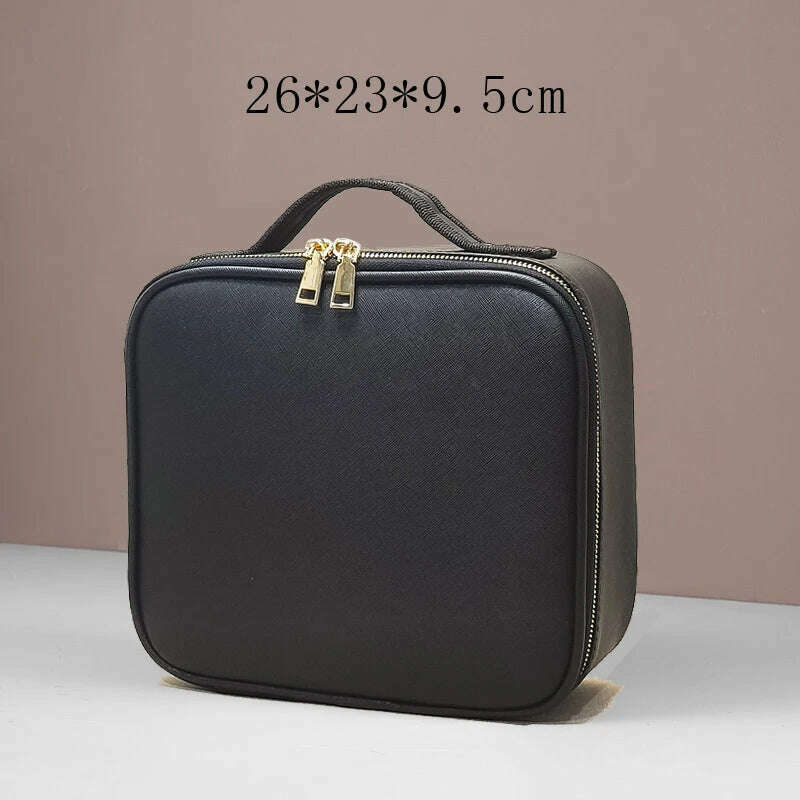 Waterproof PU Leather Cosmetic Bag Professional Large Capacity Storage Make up Handbag Case Travel Toiletry Makeup bag For Women - KIMLUD