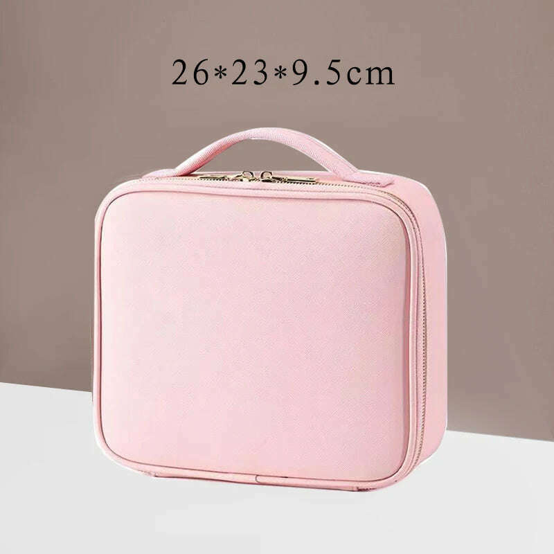 KIMLUD, Waterproof PU Leather Cosmetic Bag Professional Large Capacity Storage Make up Handbag Case Travel Toiletry Makeup bag For Women, KIMLUD Womens Clothes