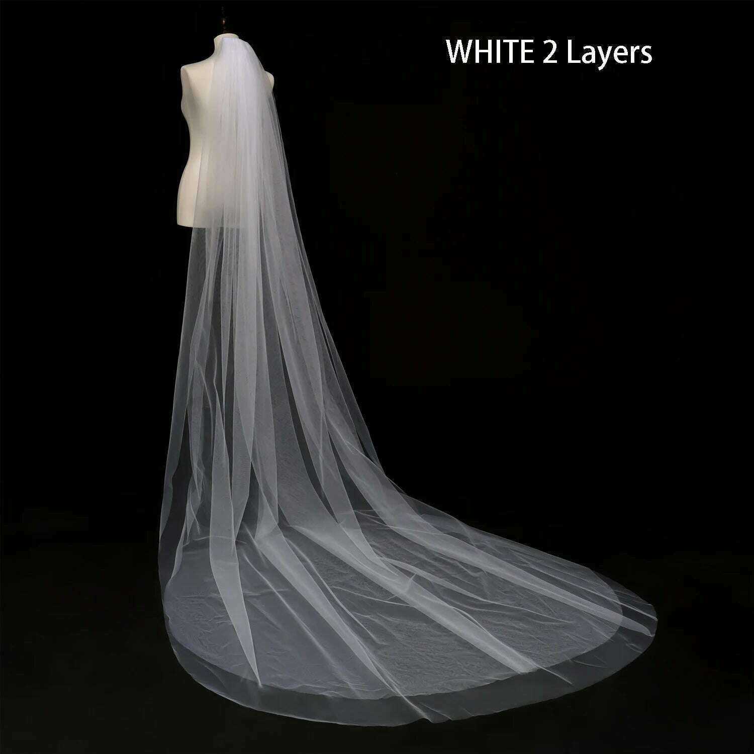 Wedding Simple Tulle White Ivory Two Layers Bridal Veils Ribbon Edge Cheap Bride Accessories 75cm Short Women Veil With Comb - KIMLUD