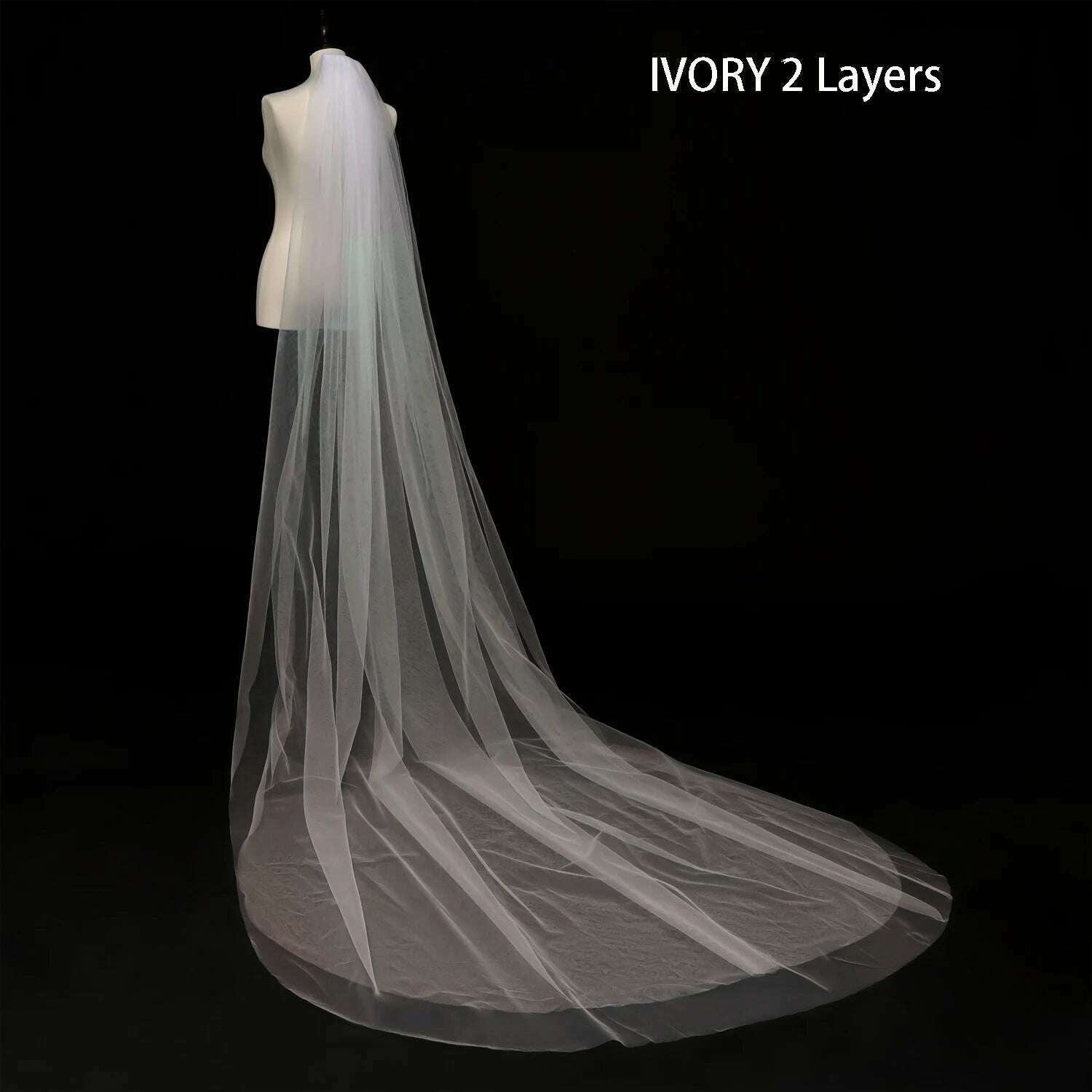 KIMLUD, Wedding Simple Tulle White Ivory Two Layers Bridal Veils Ribbon Edge Cheap Bride Accessories 75cm Short Women Veil With Comb, KIMLUD Womens Clothes