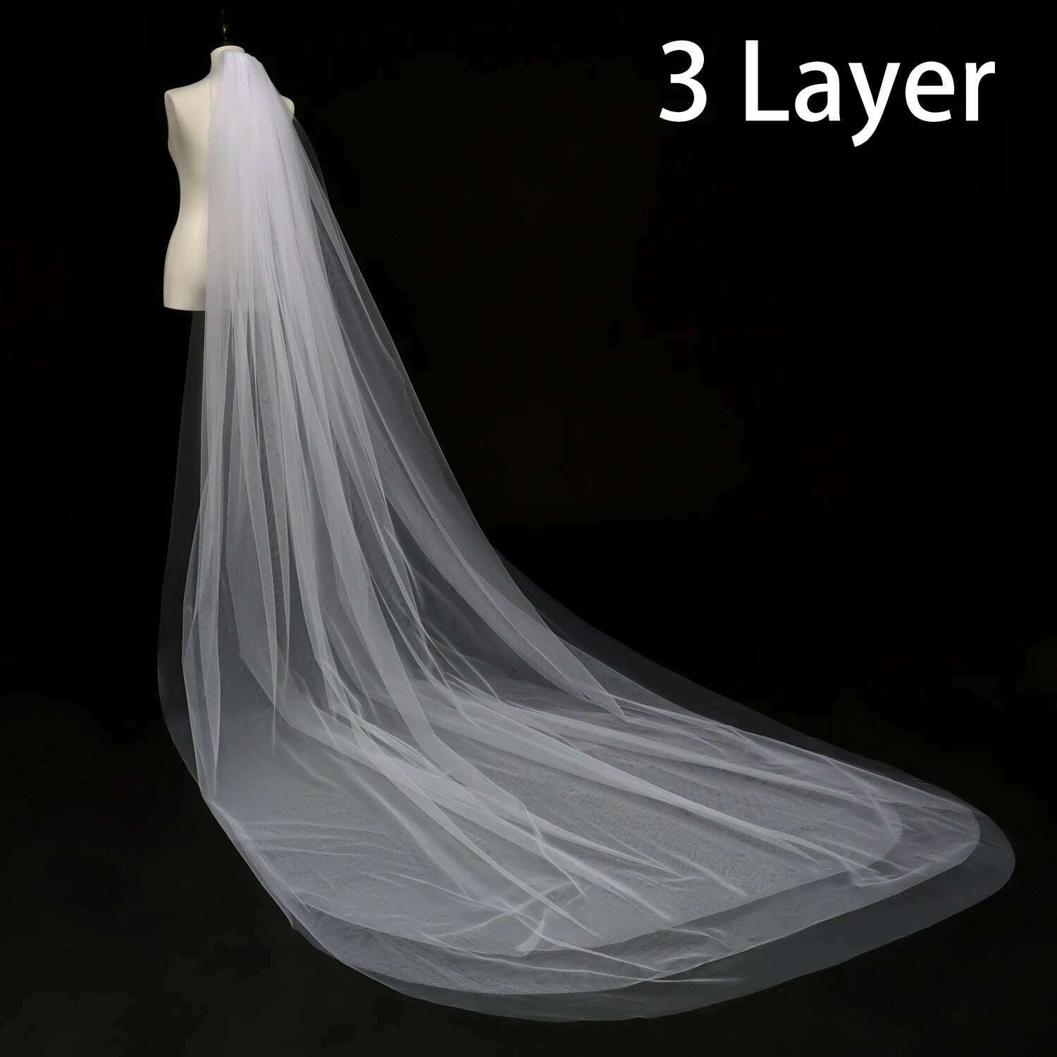 Wedding Simple Tulle White Ivory Two Layers Bridal Veils Ribbon Edge Cheap Bride Accessories 75cm Short Women Veil With Comb - KIMLUD