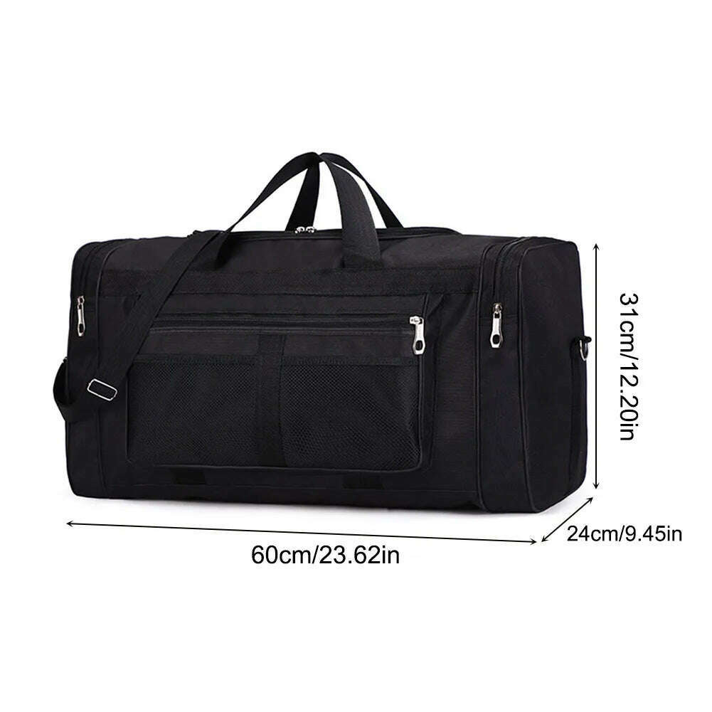 KIMLUD, Wet Dry Separation Gym Fitness Bag Large Capacity Weekend Handbags Multifunctional Nylon Messenger Bag Waterproof for Gym Sports, Black / CHINA, KIMLUD APPAREL - Womens Clothes