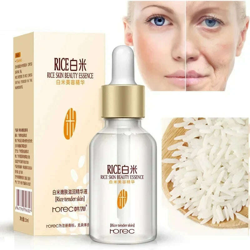 KIMLUD, White Rice Face Serum Whitening Serum Shrink Pores Brightening Cream Anti Aging Lines and Wrinkles for Glowing Skin Firm Essence, Default Title, KIMLUD APPAREL - Womens Clothes