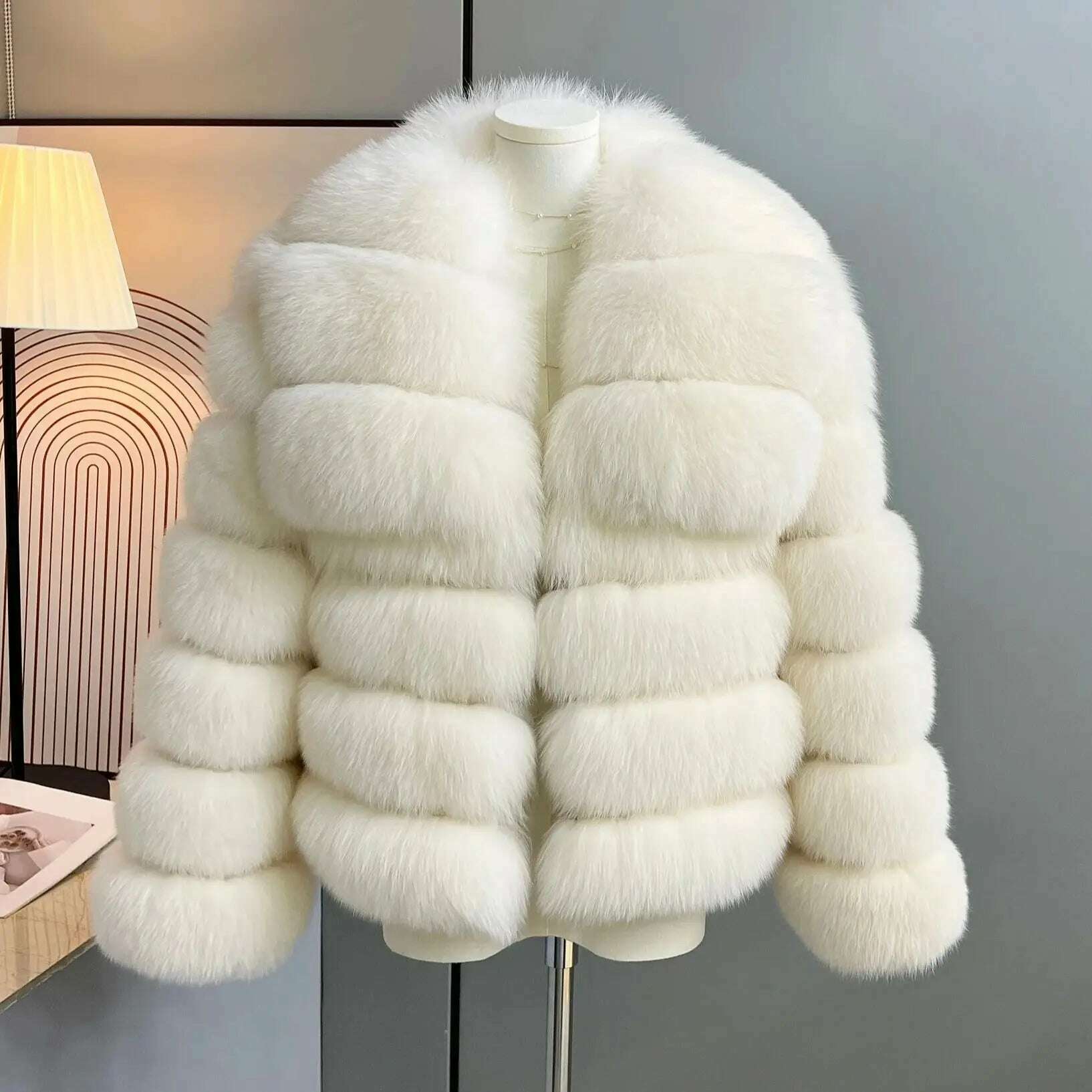 Whole leather fox fur coat short style young women's new coat - KIMLUD