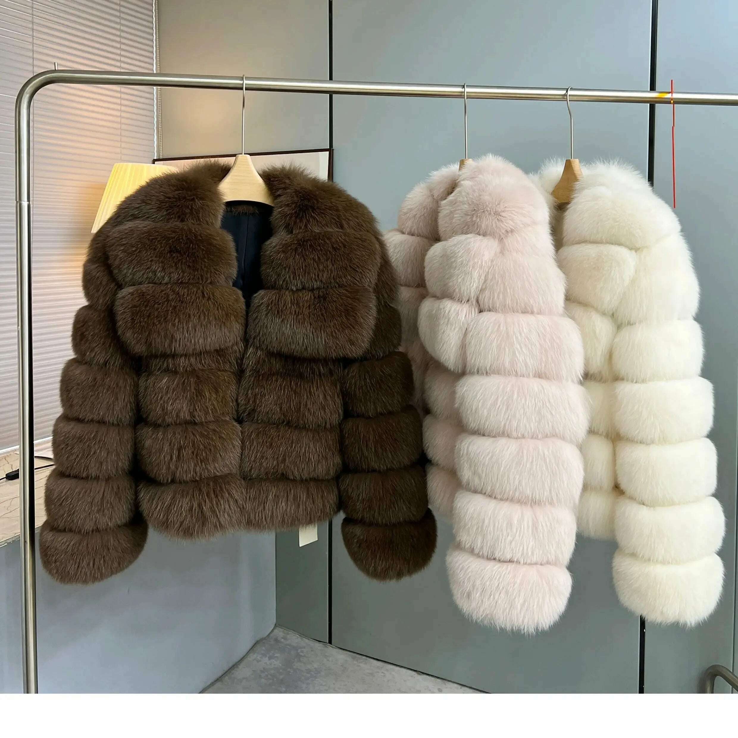 Whole leather fox fur coat short style young women's new coat - KIMLUD