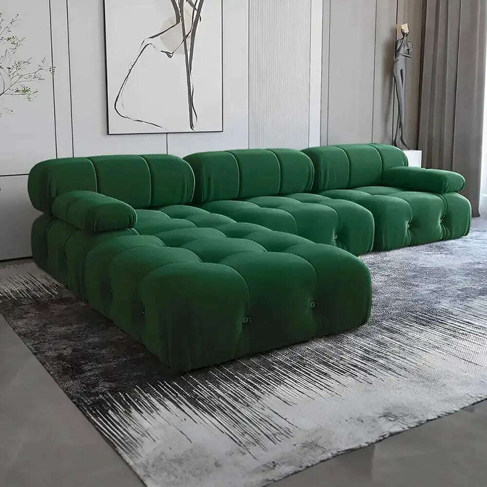 KIMLUD, Wholesale Green Velvet Chesterfield Sofa Modern Luxury Fabric Couch Home Sofa Set Living Room Furniture, green / One Seat / CHINA, KIMLUD APPAREL - Womens Clothes