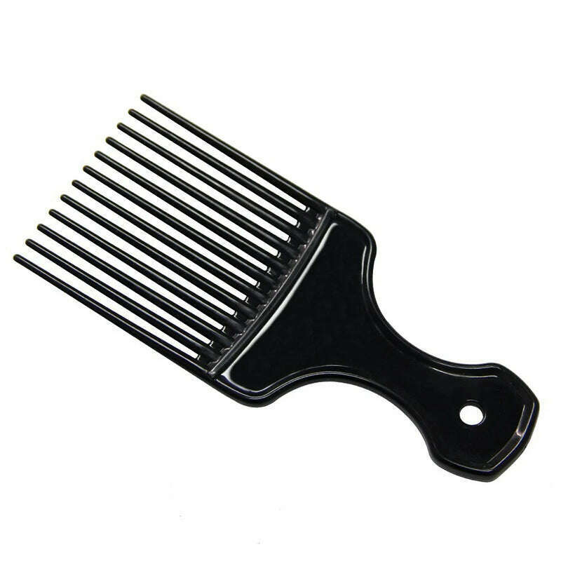 Wide Teeth Brush Pick Comb Fork Hairbrush Insert Hair Pick Comb Plastic Combs For Curly Afro Hair Styling Tools For Women Men - KIMLUD