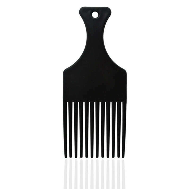 Wide Teeth Brush Pick Comb Fork Hairbrush Insert Hair Pick Comb Plastic Combs For Curly Afro Hair Styling Tools For Women Men - KIMLUD