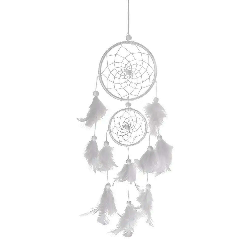 Wind Chimes Handmade Dream Catcher Net With Feathers Wall Hanging Dreamcatcher Craft Gift Christmas Decoration For Home - KIMLUD