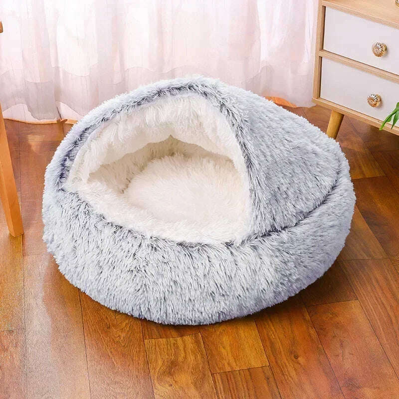 KIMLUD, winter dog Plush Round Bed Pet Mattress Warm Soft Comfortable Basket Cat Dog Sleeping Bag Nest for Small Dogs Medium dogs cat, KIMLUD Womens Clothes