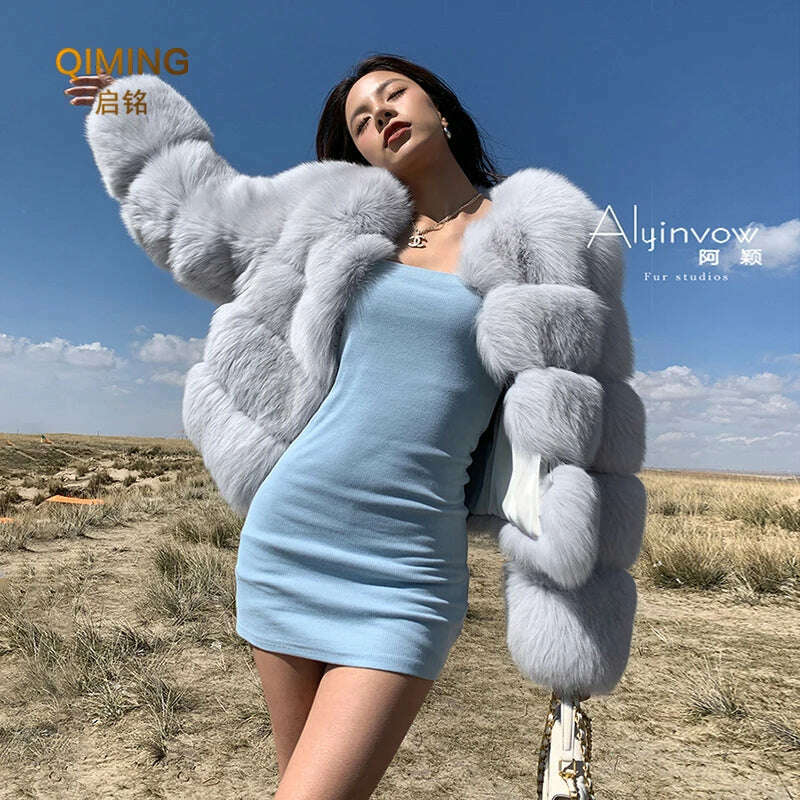 KIMLUD, Winter Faux Fur Coat Jacket Luxury Coat Women Imitation Fur Jacket Thick Warm Ladies Fur Jackets Fashion Fuzzy Plush Coats, KIMLUD Womens Clothes