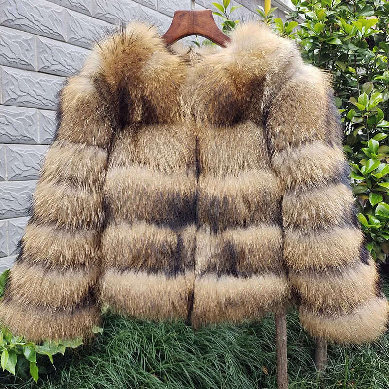 KIMLUD, Winter Faux Fur Coat Jacket Luxury Coat Women Imitation Fur Jacket Thick Warm Ladies Fur Jackets Fashion Fuzzy Plush Coats, True color / XL, KIMLUD APPAREL - Womens Clothes