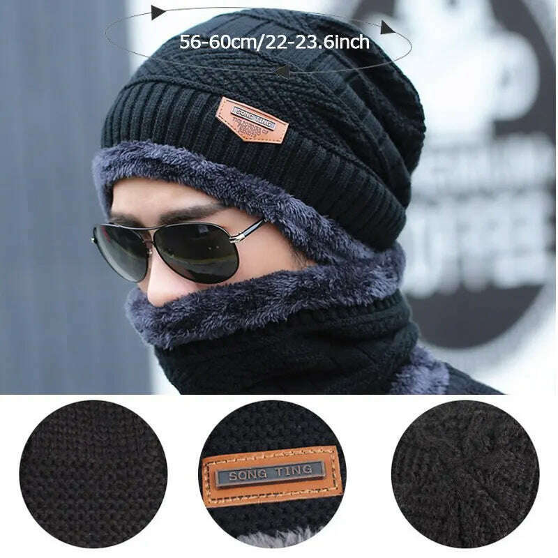 KIMLUD, Winter Hat Skullies Beanies Hats Beanies For Men Women Wool Scarf Caps Balaclava Mask Gorras Bonnet Knitted Hat, KIMLUD Womens Clothes