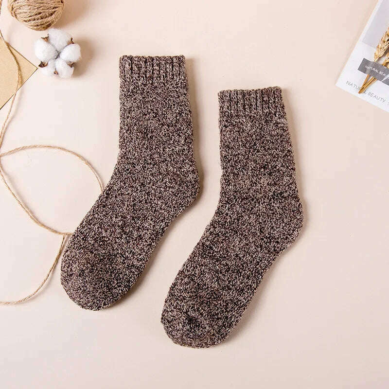 KIMLUD, Winter Men&#39;s Merino Wool Socks Super Thick Warm High Quality Harajuku Retro Snow Casual Antifreeze Cashmere Socks Men 3 Pair, s5 / EUR SIZE 39-46, KIMLUD APPAREL - Womens Clothes