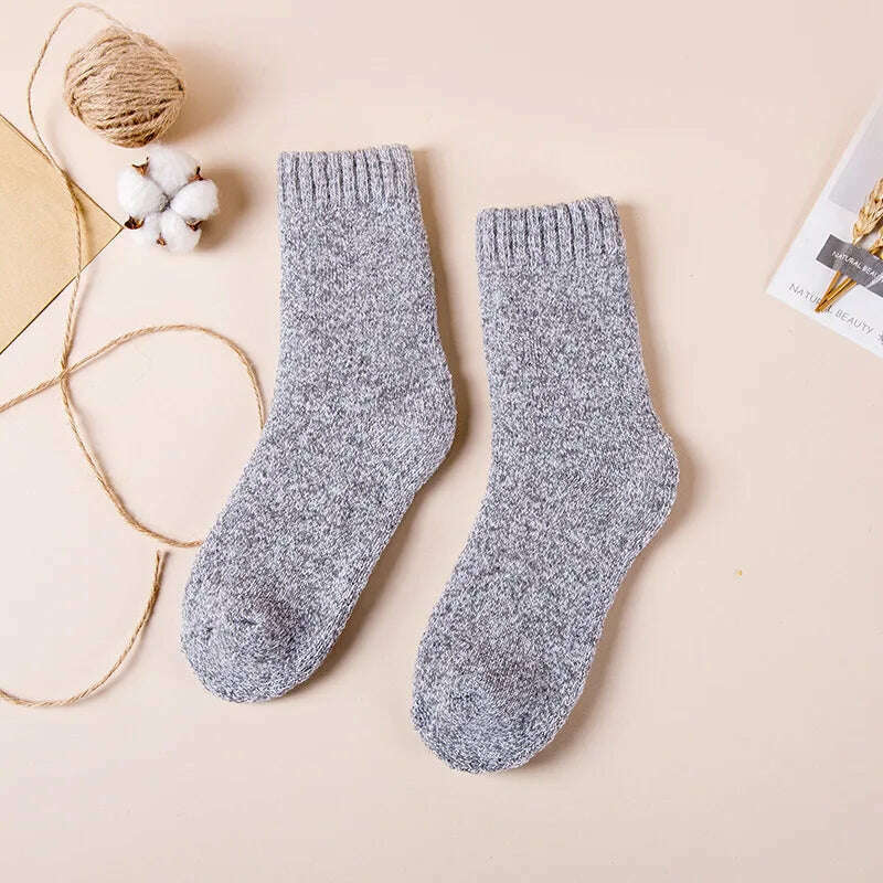 KIMLUD, Winter Men&#39;s Merino Wool Socks Super Thick Warm High Quality Harajuku Retro Snow Casual Antifreeze Cashmere Socks Men 3 Pair, s3 / EUR SIZE 39-46, KIMLUD APPAREL - Womens Clothes