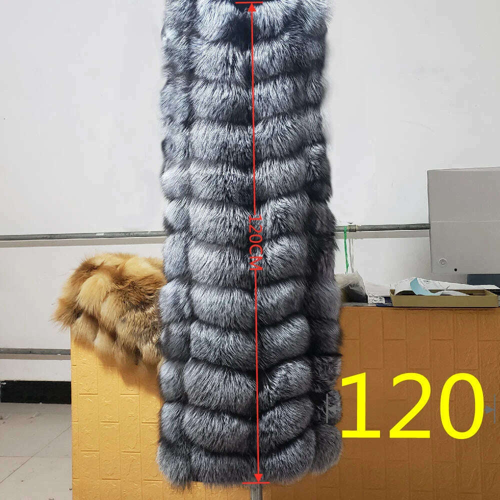 Winter Red Fox Fur Vest Female Real Extended Long Women Red Fox Fur Waistcoat Natural Fox Fur Waistcoat Long Free Shipping - KIMLUD