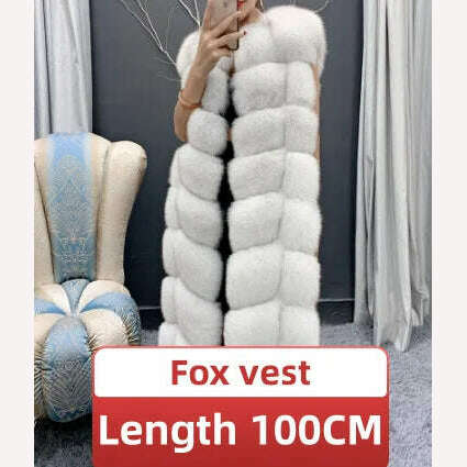 Winter Red Fox Fur Vest Female Real Extended Long Women Red Fox Fur Waistcoat Natural Fox Fur Waistcoat Long Free Shipping - KIMLUD