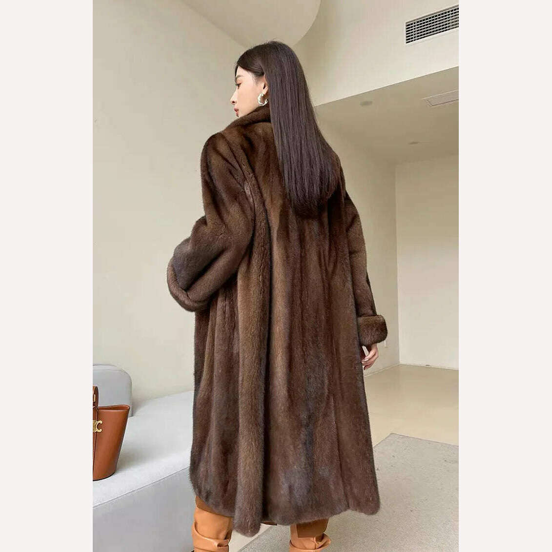 Winter Thick Warm Long Faux Fur Coat Women Long Sleeve Plus Size Luxury High Quality Fur Coat Lapel Tops Loose Winter Jacket - KIMLUD