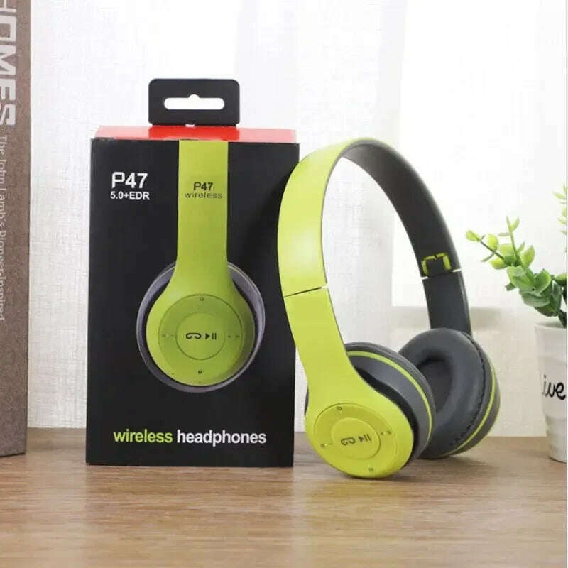 Wireless Headphones 5.0 Bluetooth Earphone Foldable Bass with Memory TF Card For iPhone Xiaomi Sumsamg Phone With Mic Headsets - KIMLUD