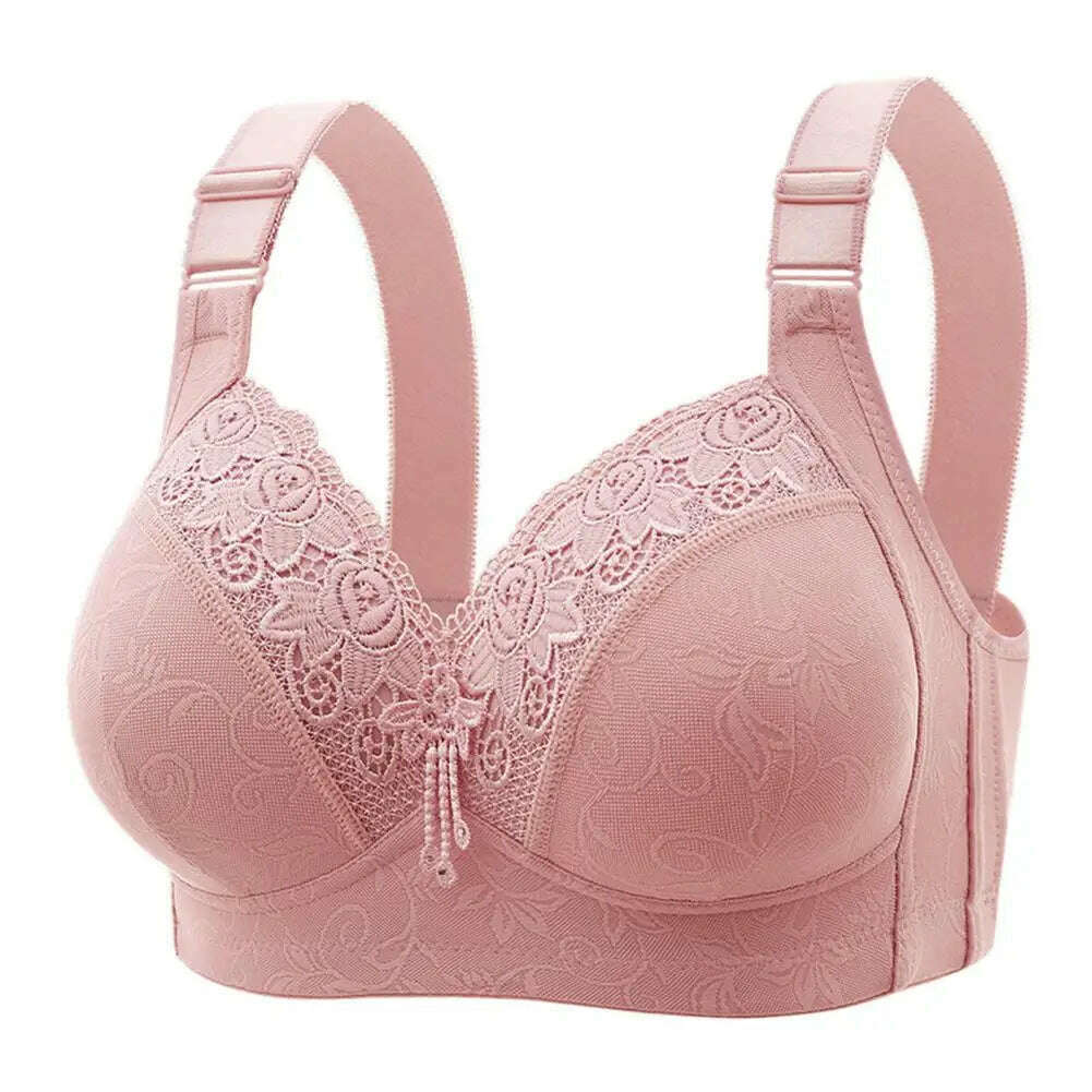 KIMLUD, Wireless Size Bra Women Lace Push-up Bra Wireless Push-up Lace Bra for Size Women Padded B/c Cup Brassiere Luxury Non-steel Ring, Light Pink / 38B, KIMLUD APPAREL - Womens Clothes