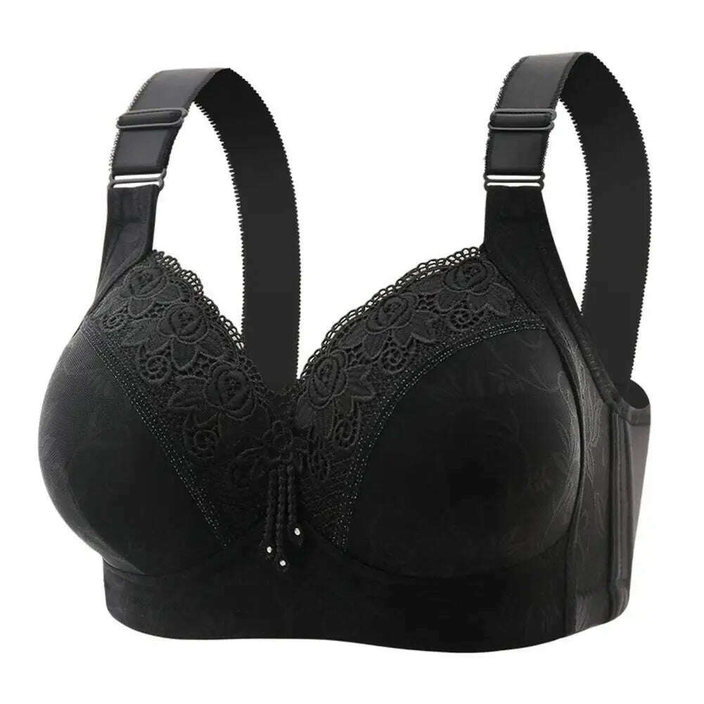 KIMLUD, Wireless Size Bra Women Lace Push-up Bra Wireless Push-up Lace Bra for Size Women Padded B/c Cup Brassiere Luxury Non-steel Ring, Black / 38B, KIMLUD APPAREL - Womens Clothes